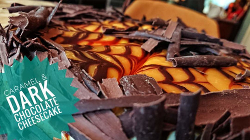 Caramel & dark chocolate cheesecake